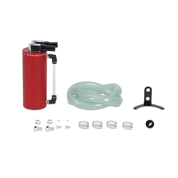 Mishimoto — Mishimoto Small Aluminum Oil Catch Can - Wrinkle Red - view 7